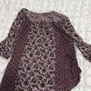 Purple floral blouse